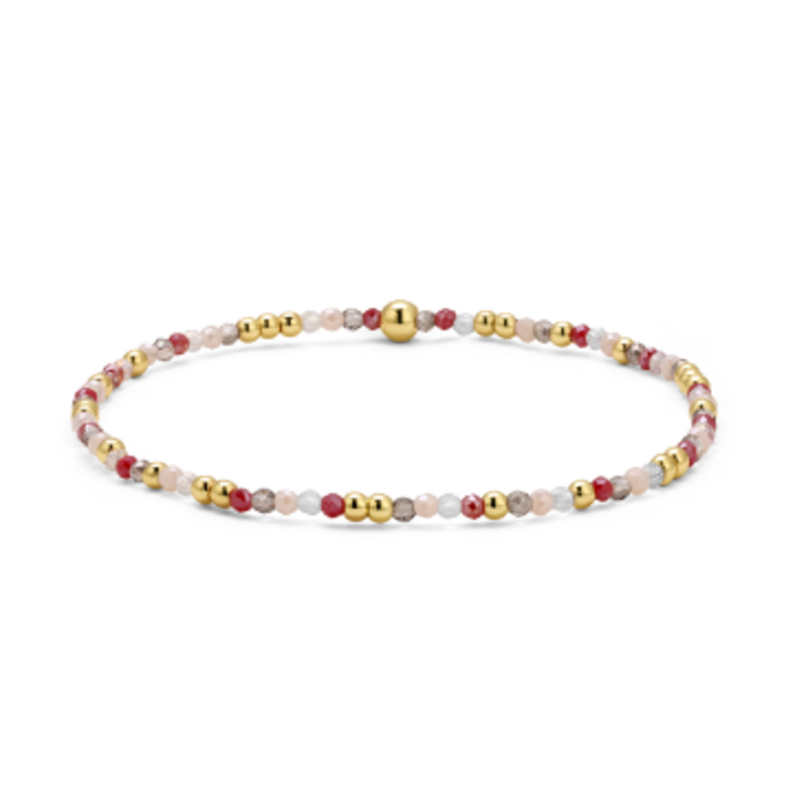 My Fun Colors My Fun Colors Crystal Beaded Bracelet Cranberry Mix Gold
