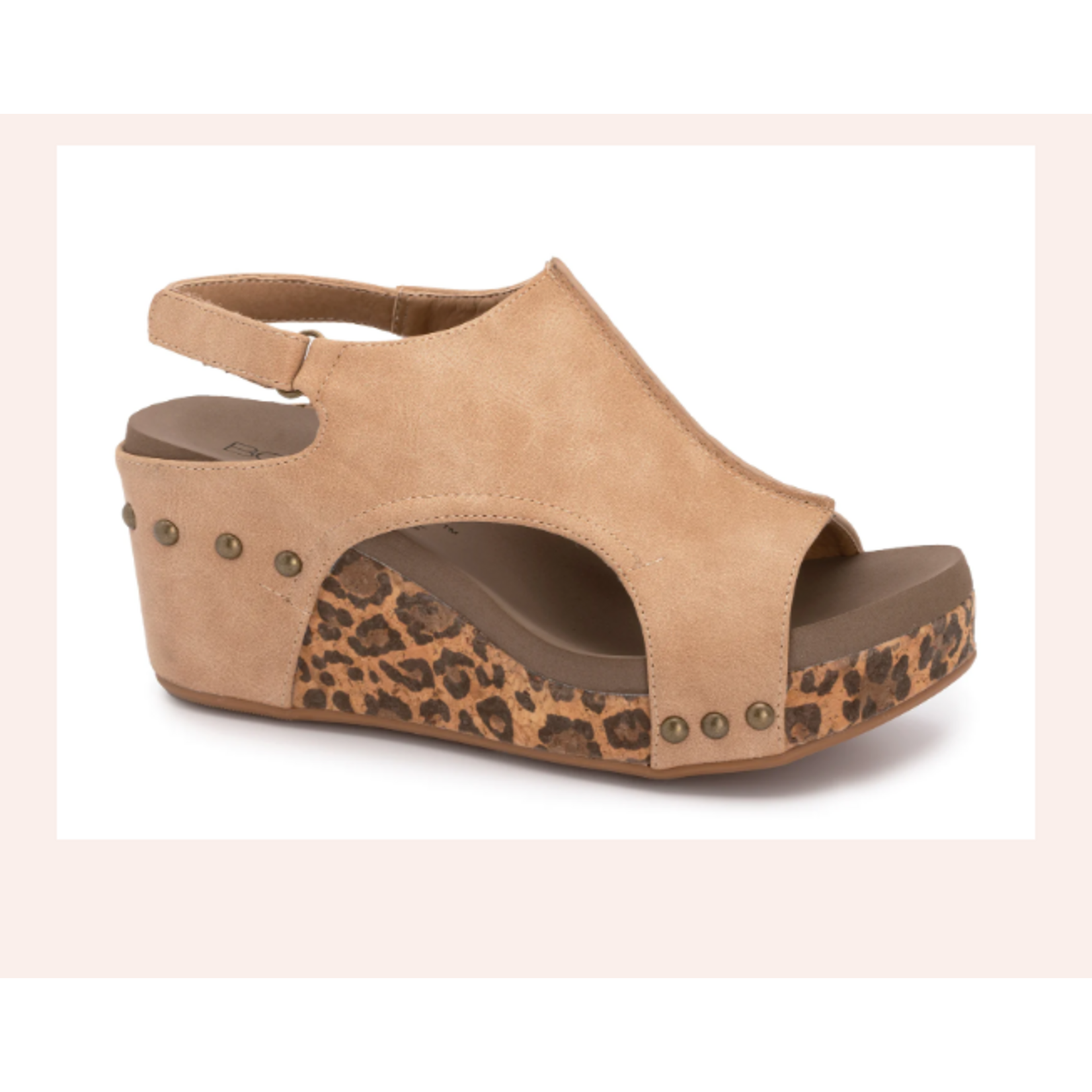 Corkys Corkys Carley Wedge Taupe Smooth Leopard