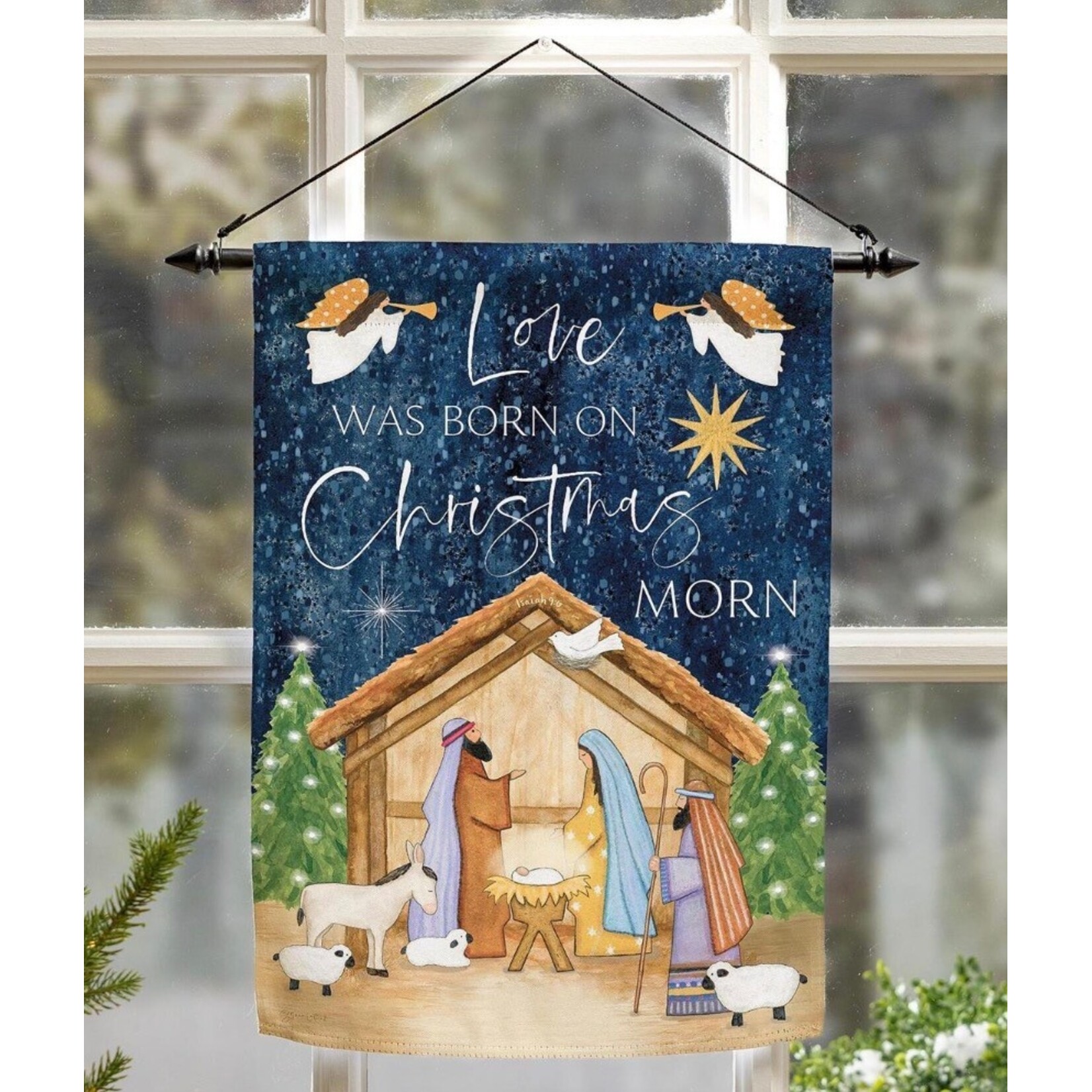 Evergreen Love Was Born Garden Flag