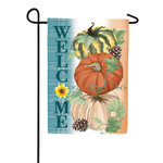 Evergreen Pumpkins & Pine Garden Flag
