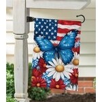 Evergreen Patriotic Butterfly Garden Flag
