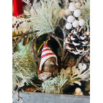 AGP Wooden Bird with Striped Hat Ornament
