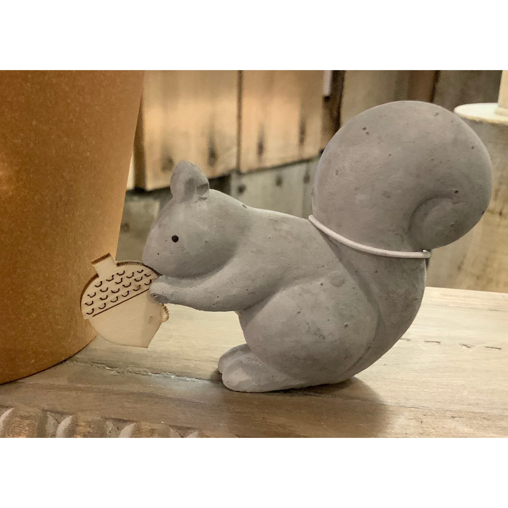 Creative Co-op Concrete Squirrel Sitter