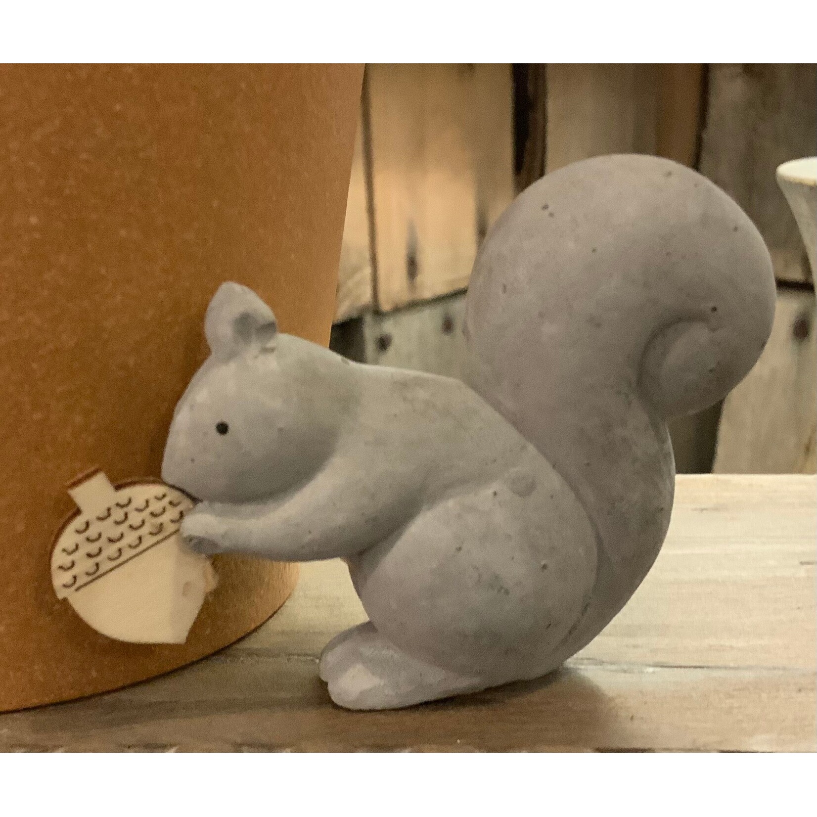 Creative Co-op Concrete Squirrel Sitter