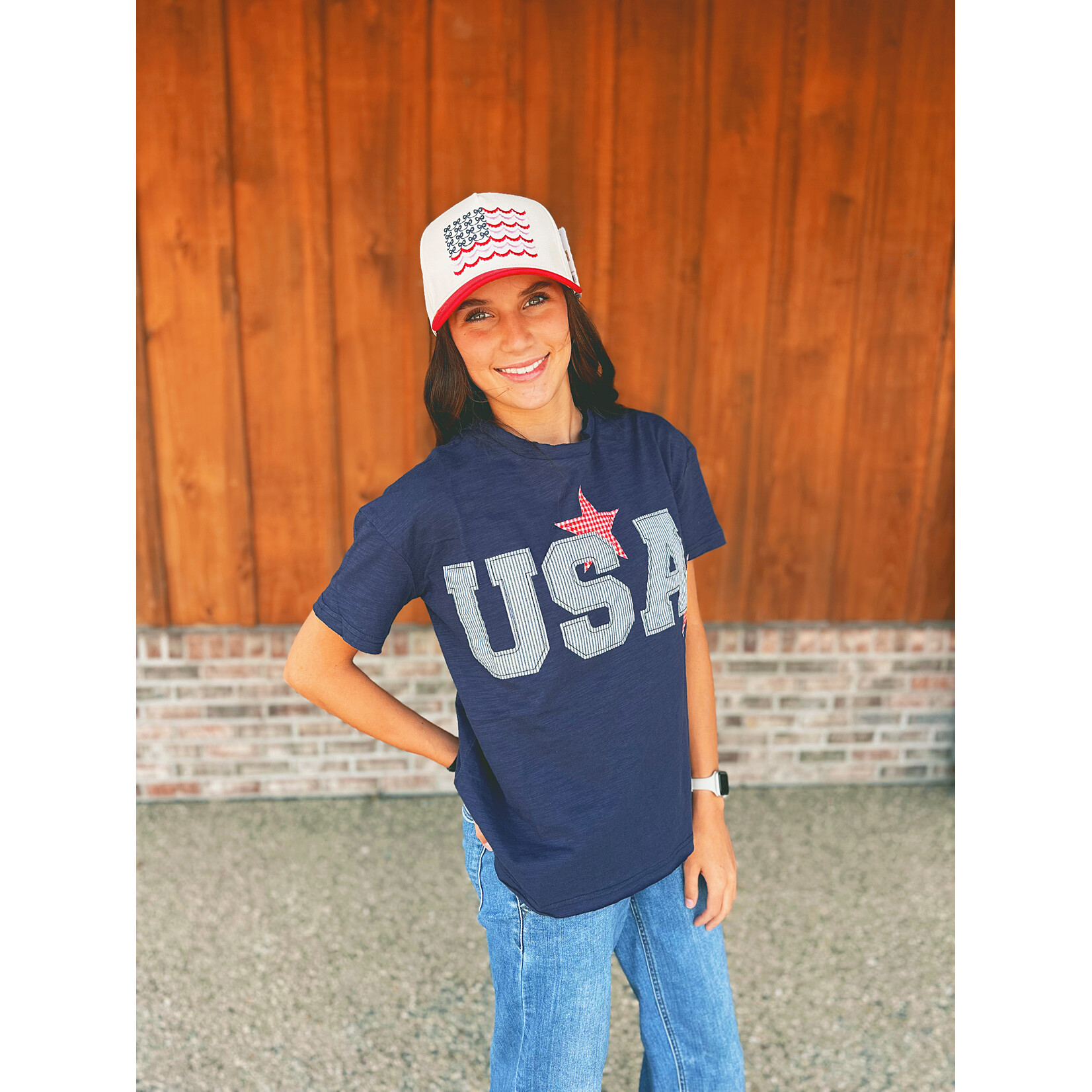 Haptics Haptics USA StarPatch Cropped Tee