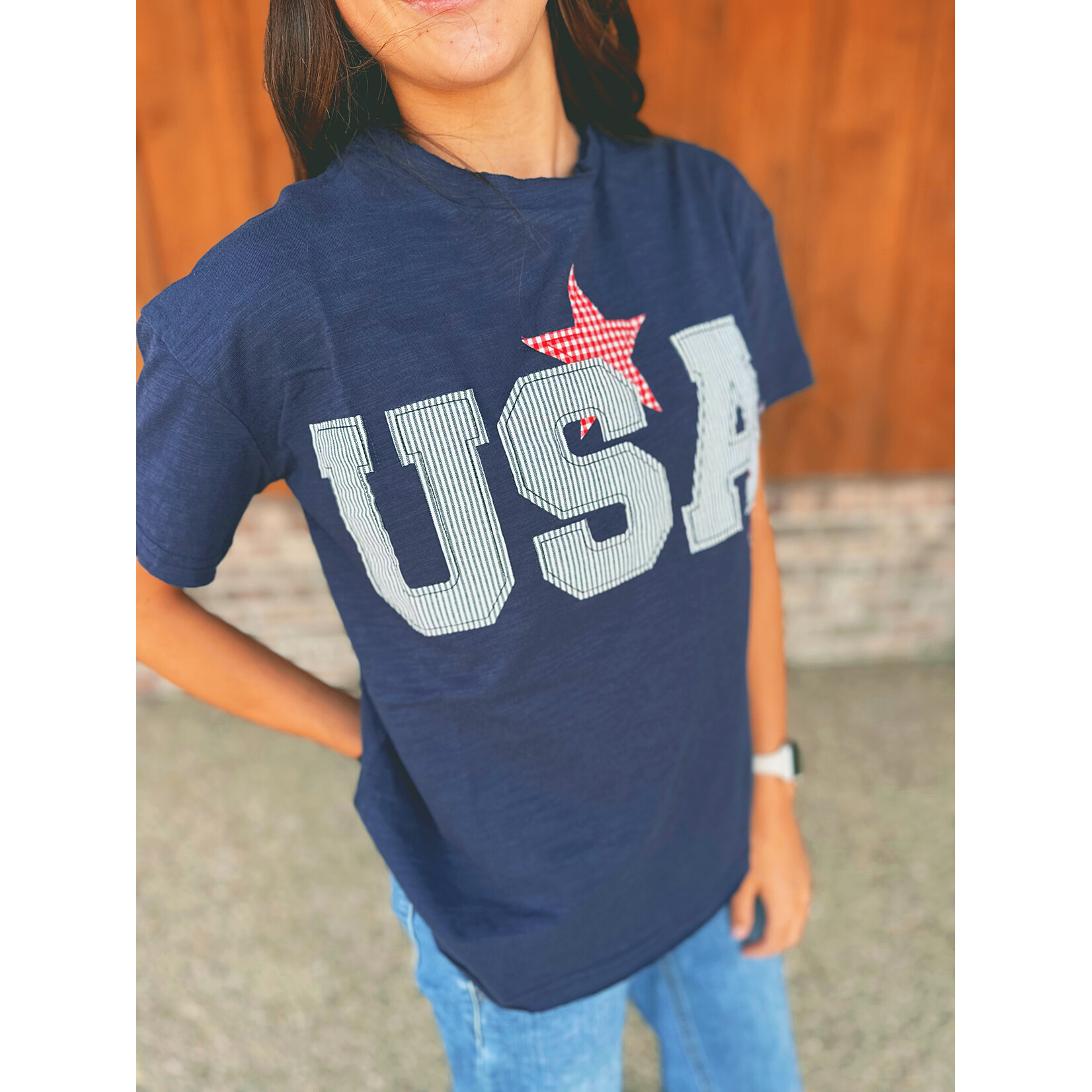 Haptics Haptics USA StarPatch Cropped Tee