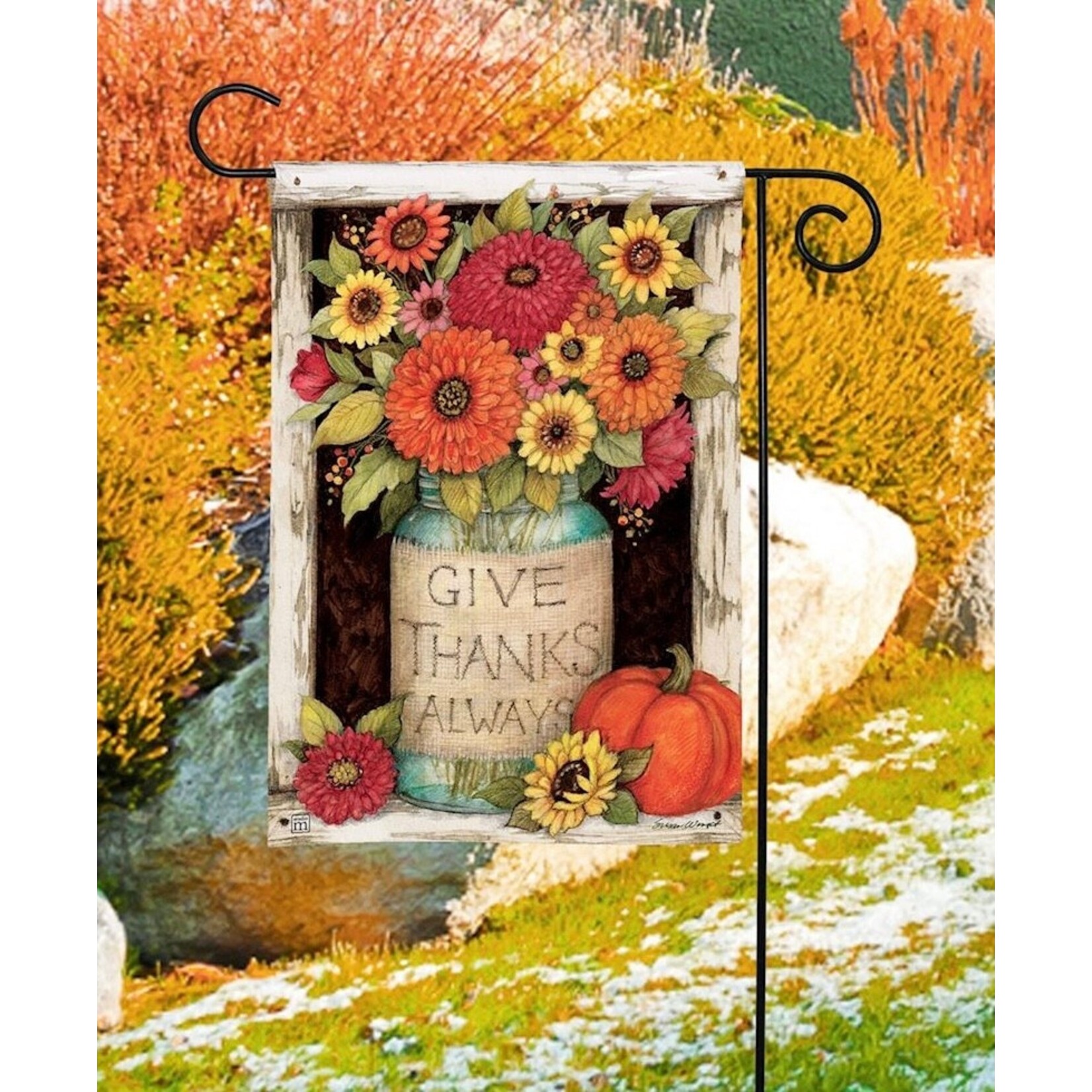 Studio M Fall Mason Jars Garden Flag