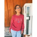 Top Notch Top Notch USA Embroidered Sweatshirt in Red