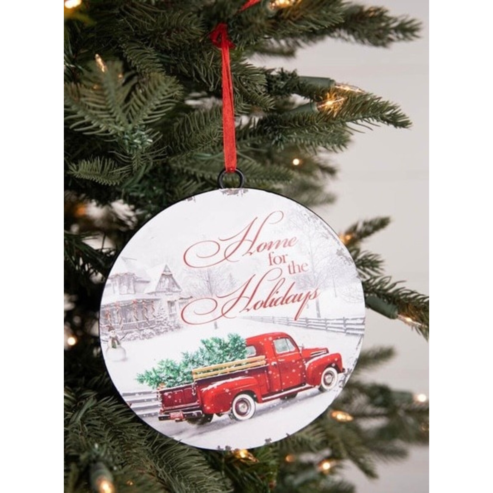 Gerson Happy Holidays Winter Scene Ornament