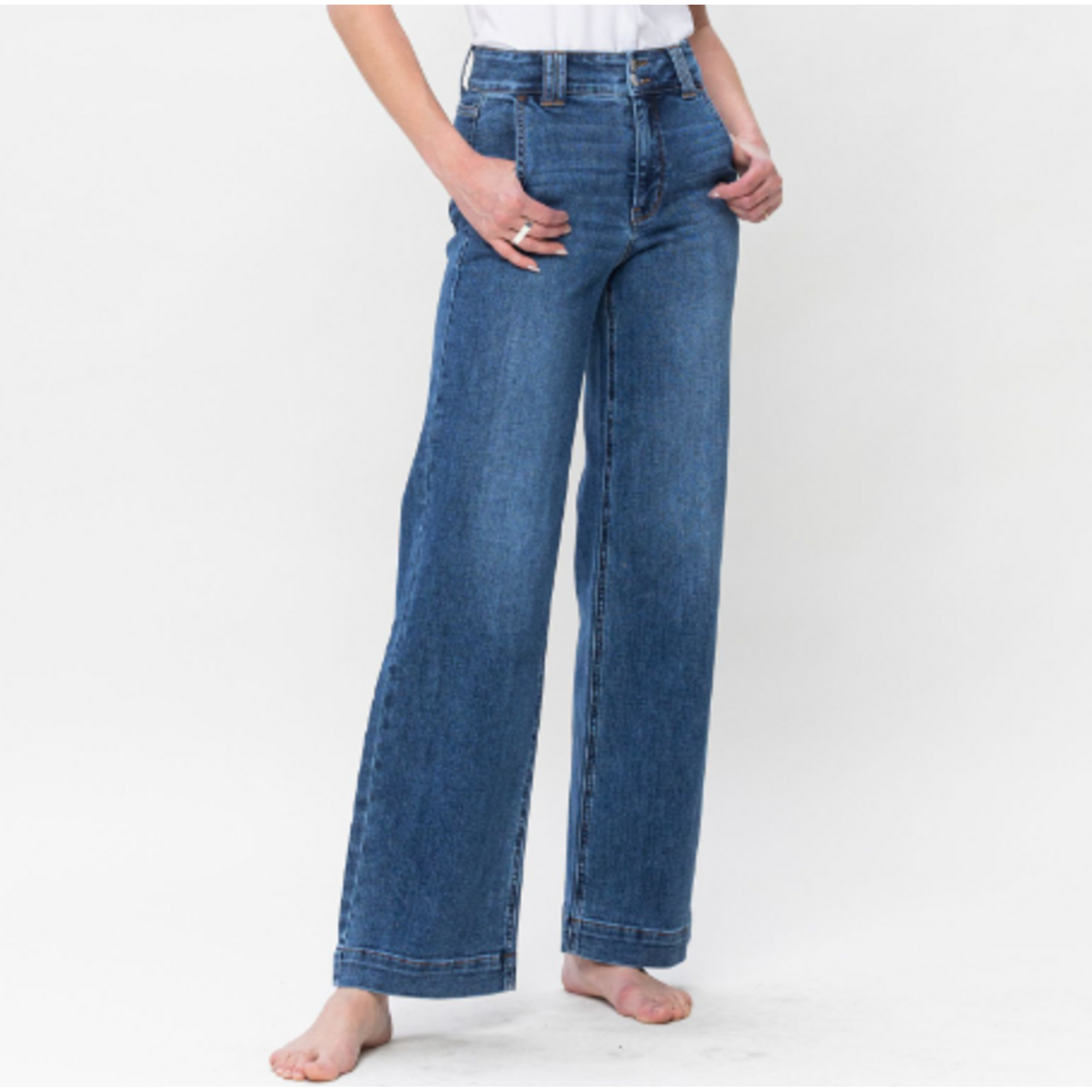 Judy Blue Judy Blue High Waist Double Button Wide Leg 82558