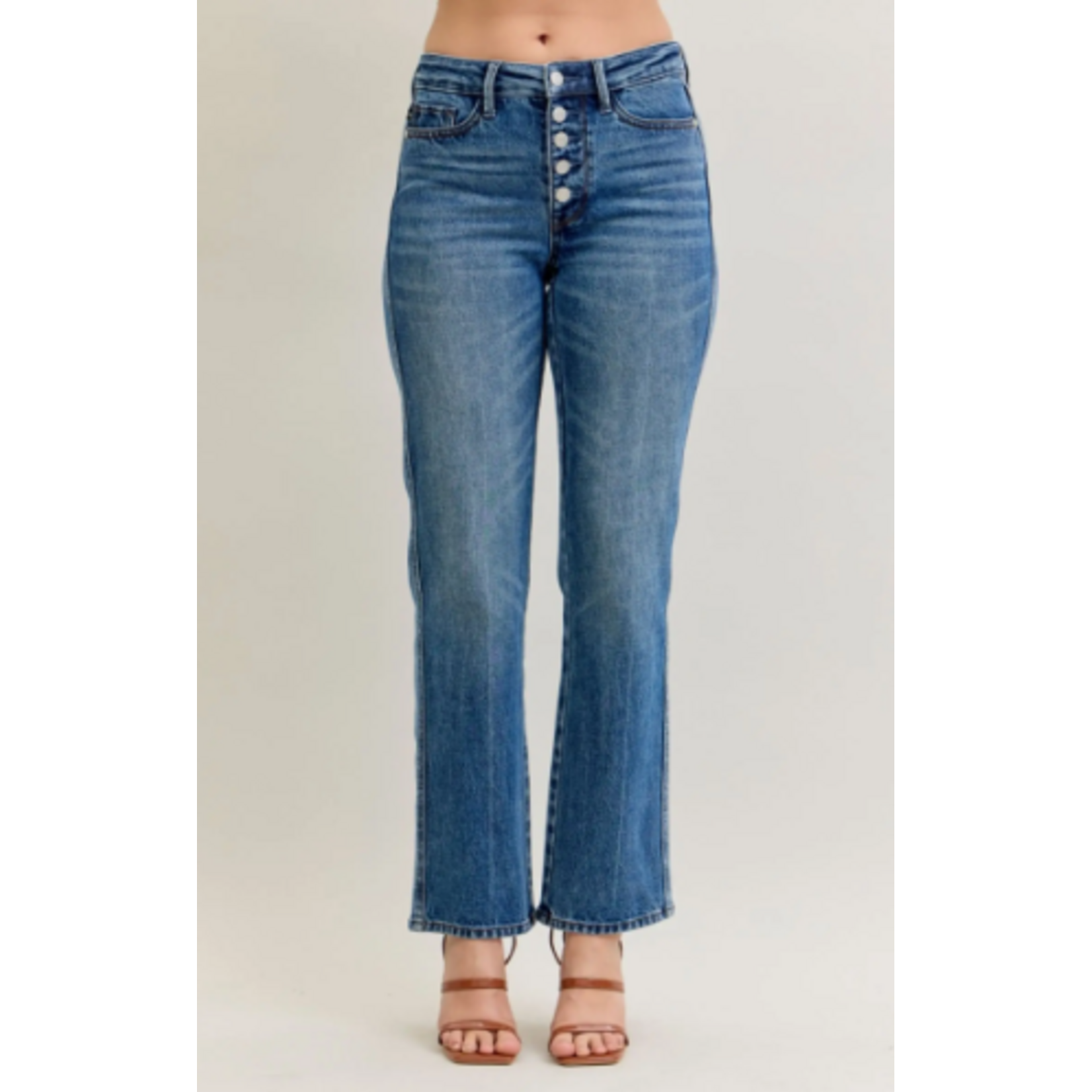 Judy Blue Judy Blue MR Slim Straight Rigid Magic Button-Fly 881011 Size 7
