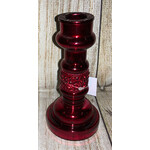 Youngs Red Mercury Glass Pillar Candlestick