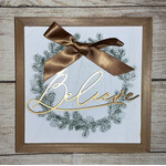 Youngs Wintergreen Box Sign Believe