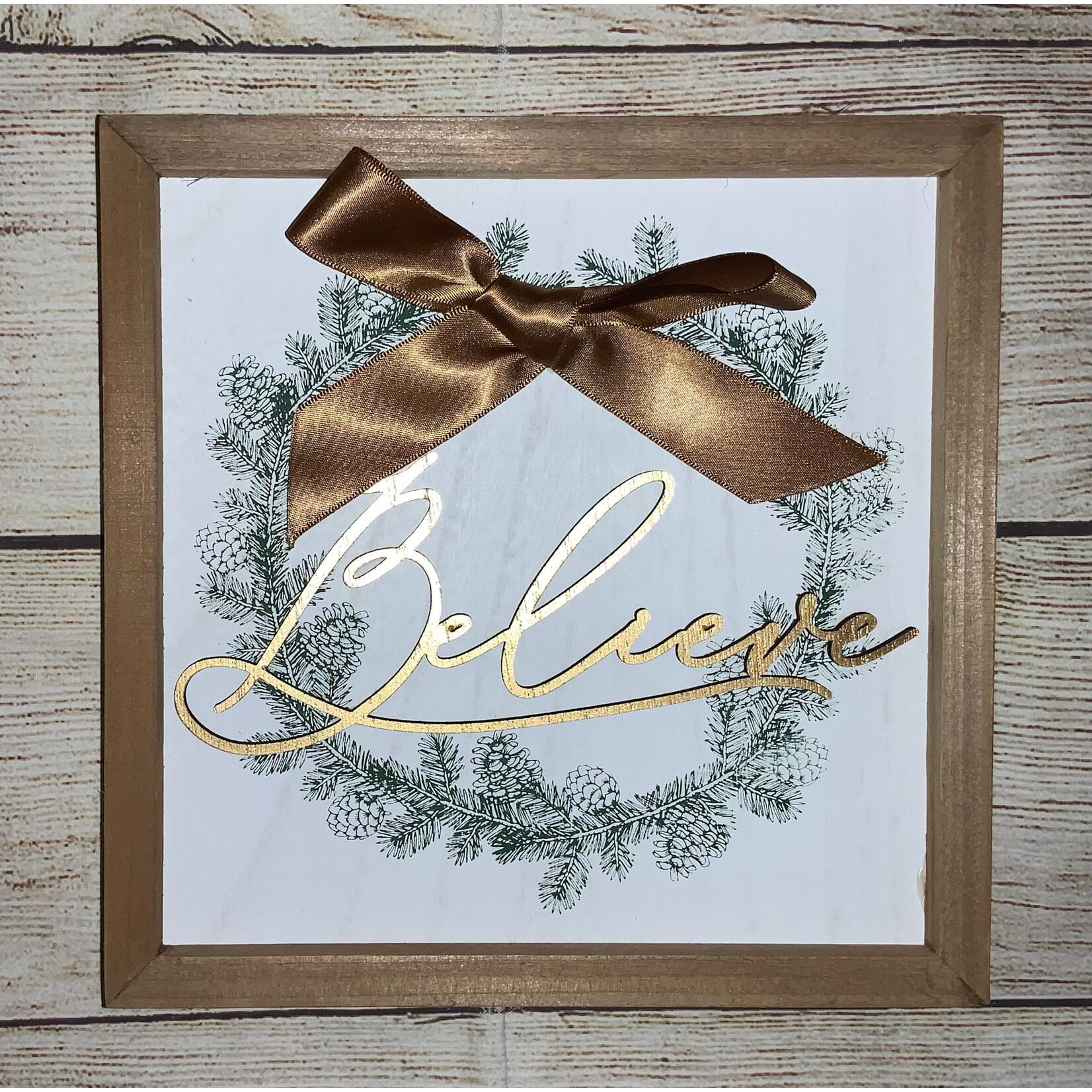 Youngs Wintergreen Box Sign Believe