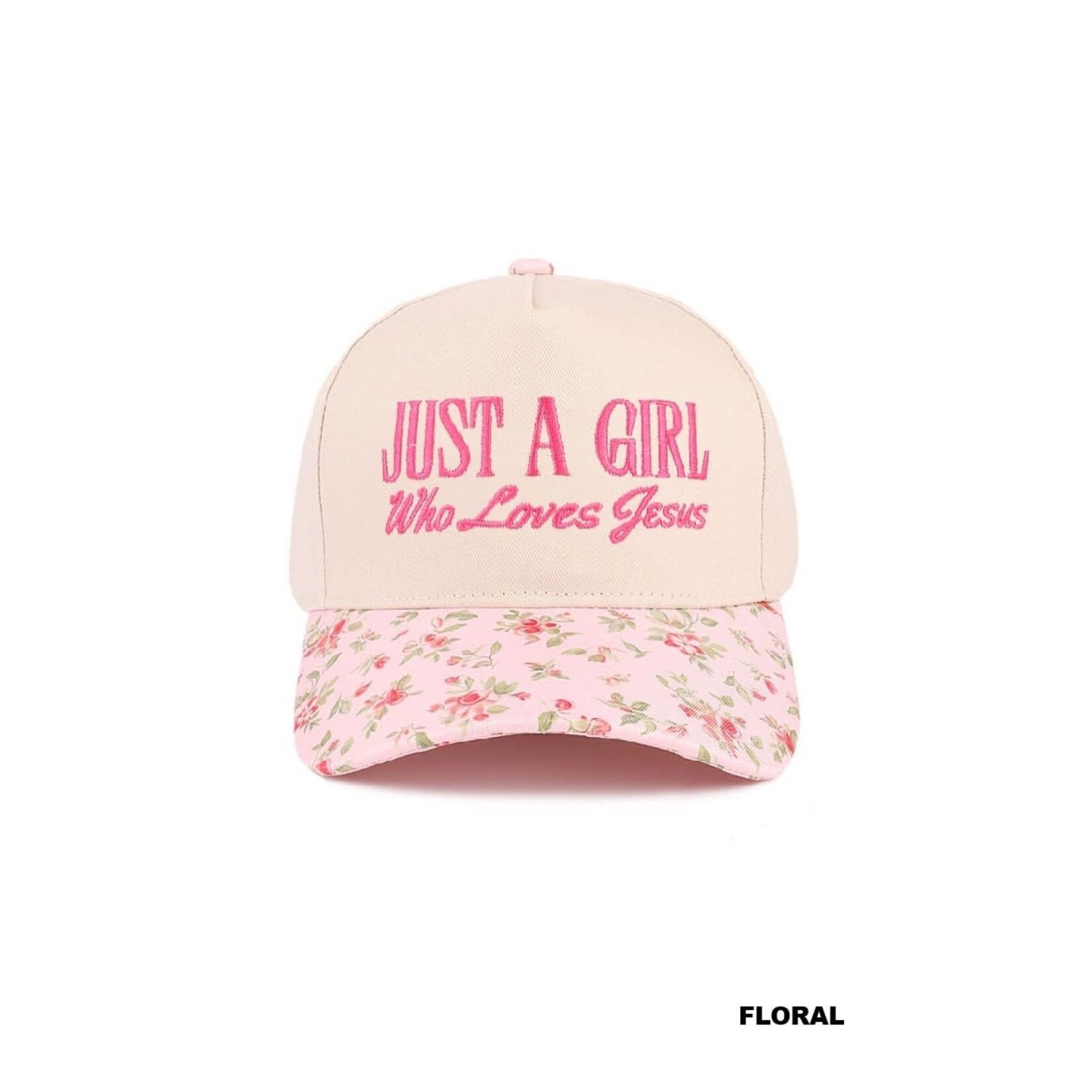 Zenana Zenana Just A Girl Who Loves Jesus Canvas Cap Floral