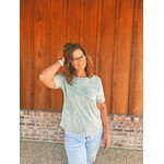 Zenana Zenana Halo Snow Washed Relaxed Fit Tee Lt Grey