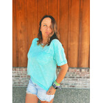 Zenana Zenana Halo Snow Washed Relaxed Fit Tee Mint