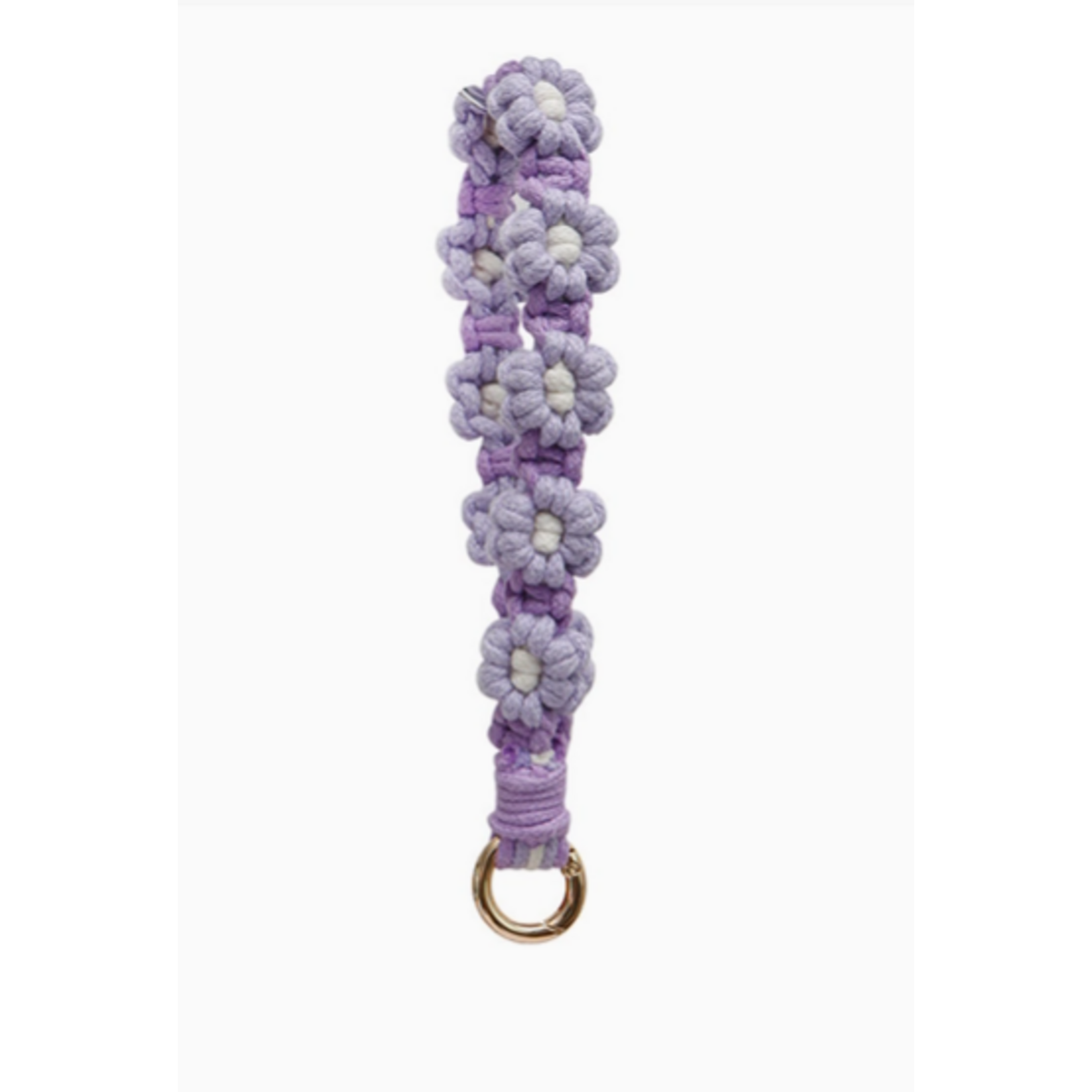 Adorro Adorro Macrame Daisy Wristlet Keychain Purple
