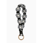 Adorro Adorro Macrame Daisy Wristlet Keychain Black
