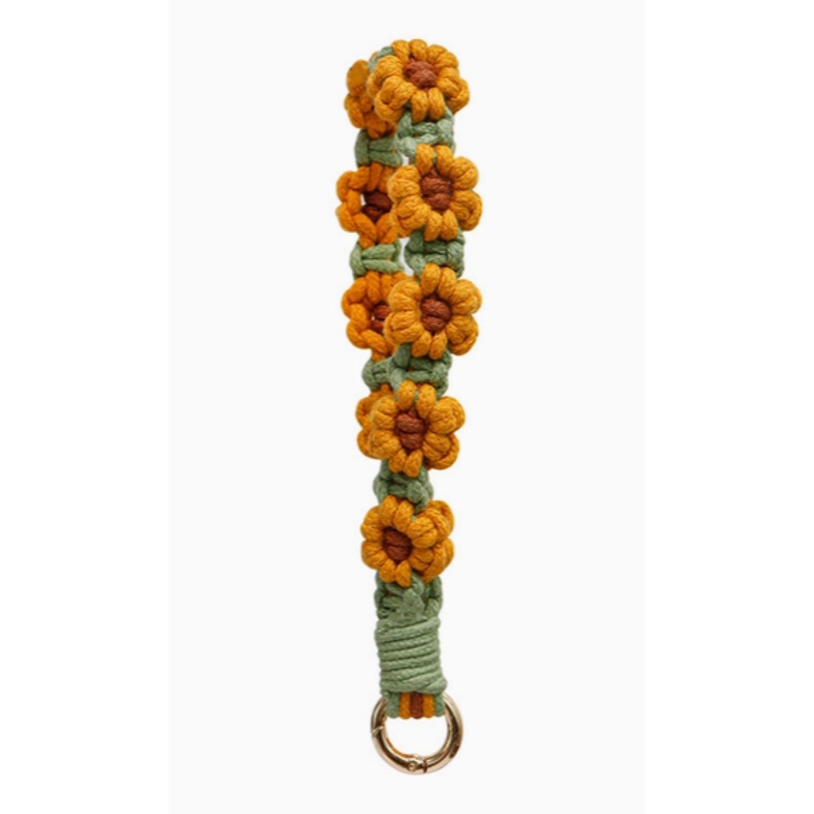Adorro Adorro Macrame Sunflower Wristlet Keychain