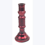 Youngs Red Mercury Glass Pillar Candlestick