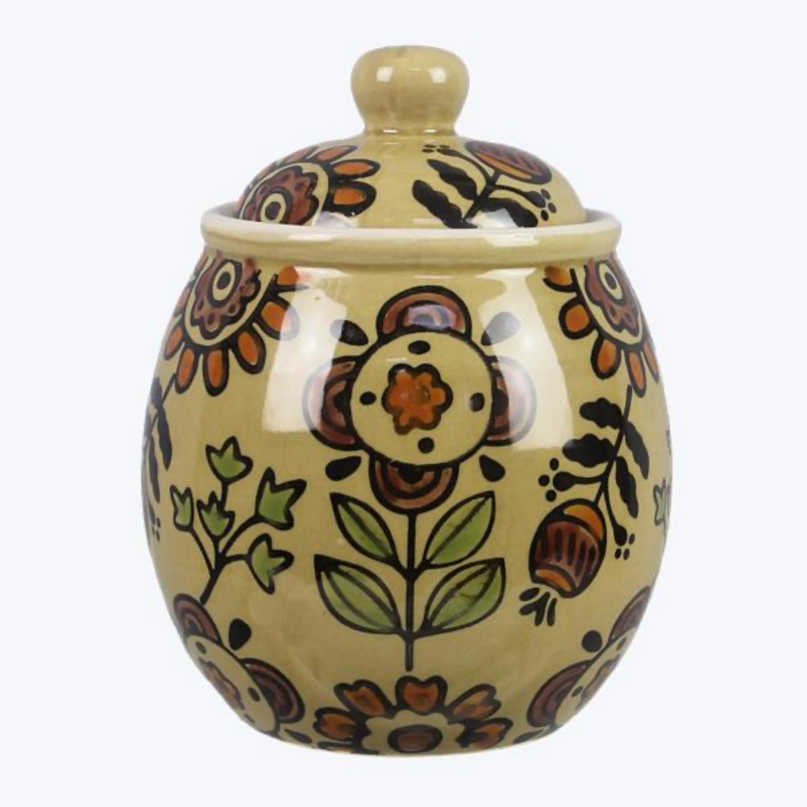 Youngs Folk Art Floral Mini Jar