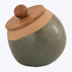 Youngs Ceramic Canister w/Wood Lid