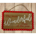 Youngs Beaded Christmas Wall Sign The Most Wonderful Time of the Year