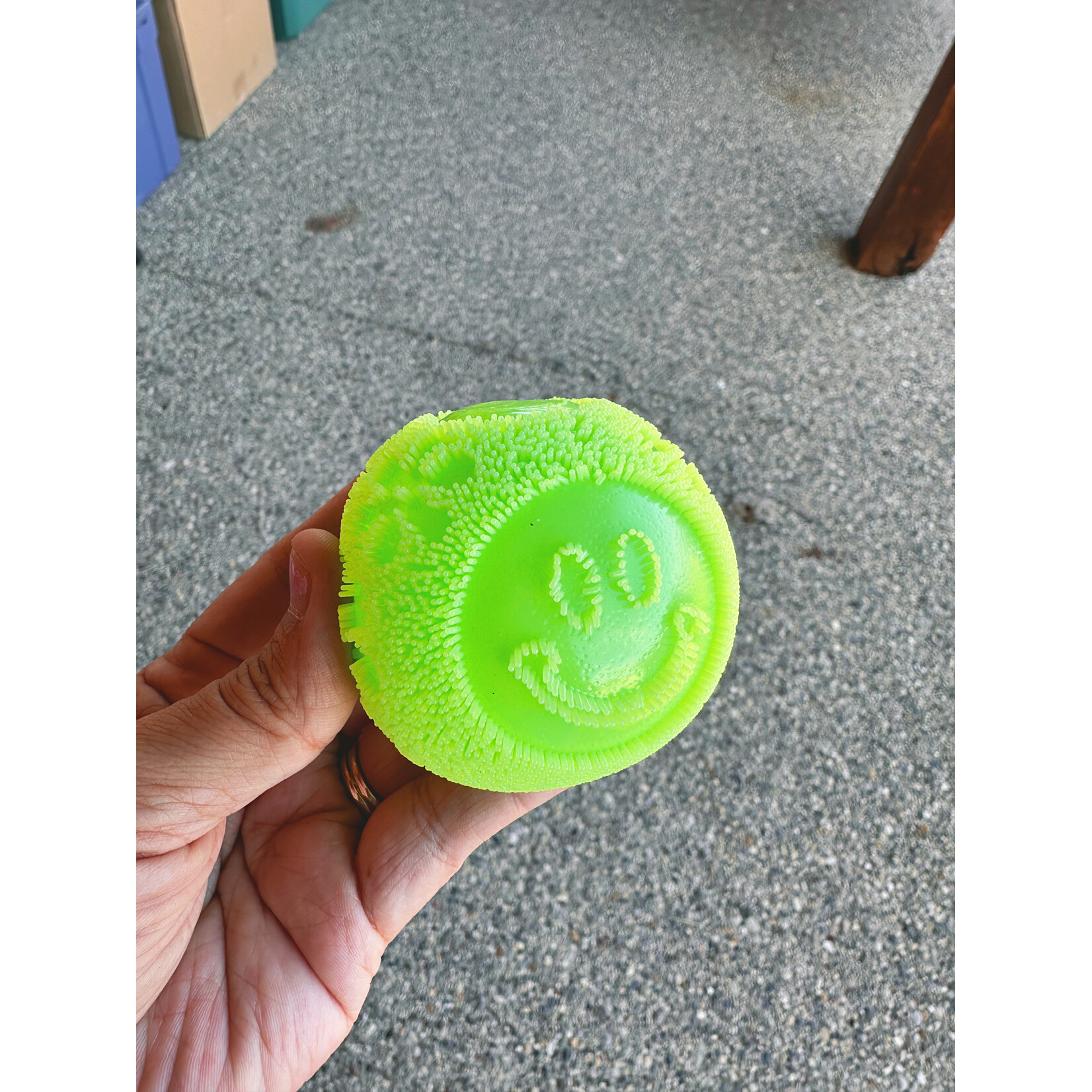 Love and Repeat Super Soft Fuzzy Smiley Face Squishie Ball