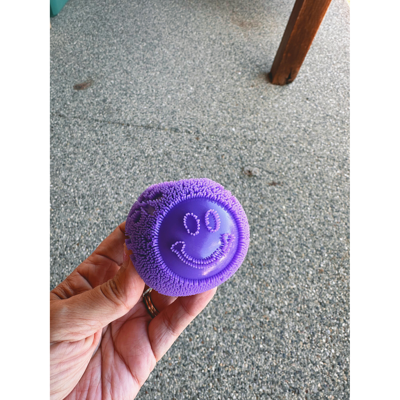 Love and Repeat Super Soft Fuzzy Smiley Face Squishie Ball