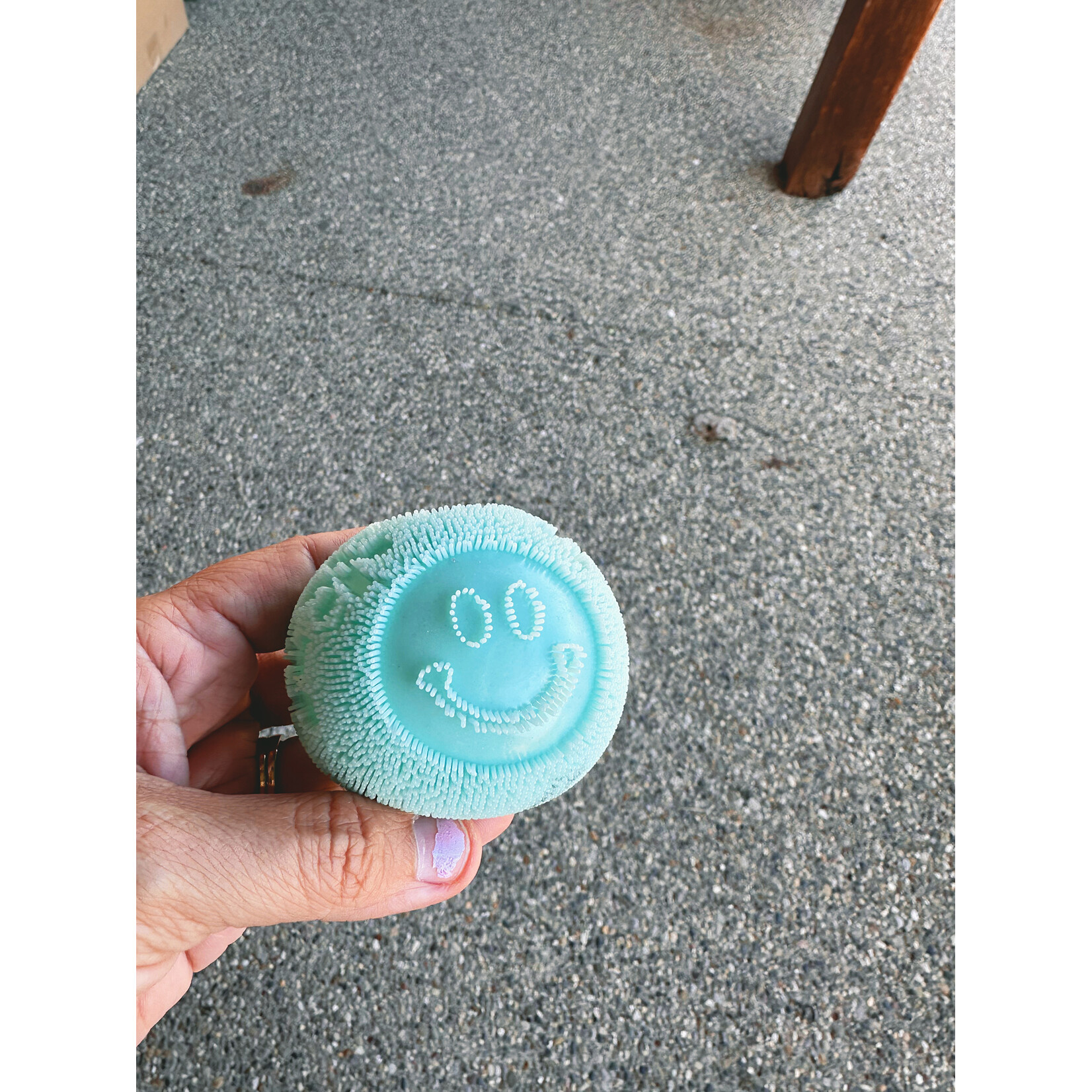 Love and Repeat Super Soft Fuzzy Smiley Face Squishie Ball