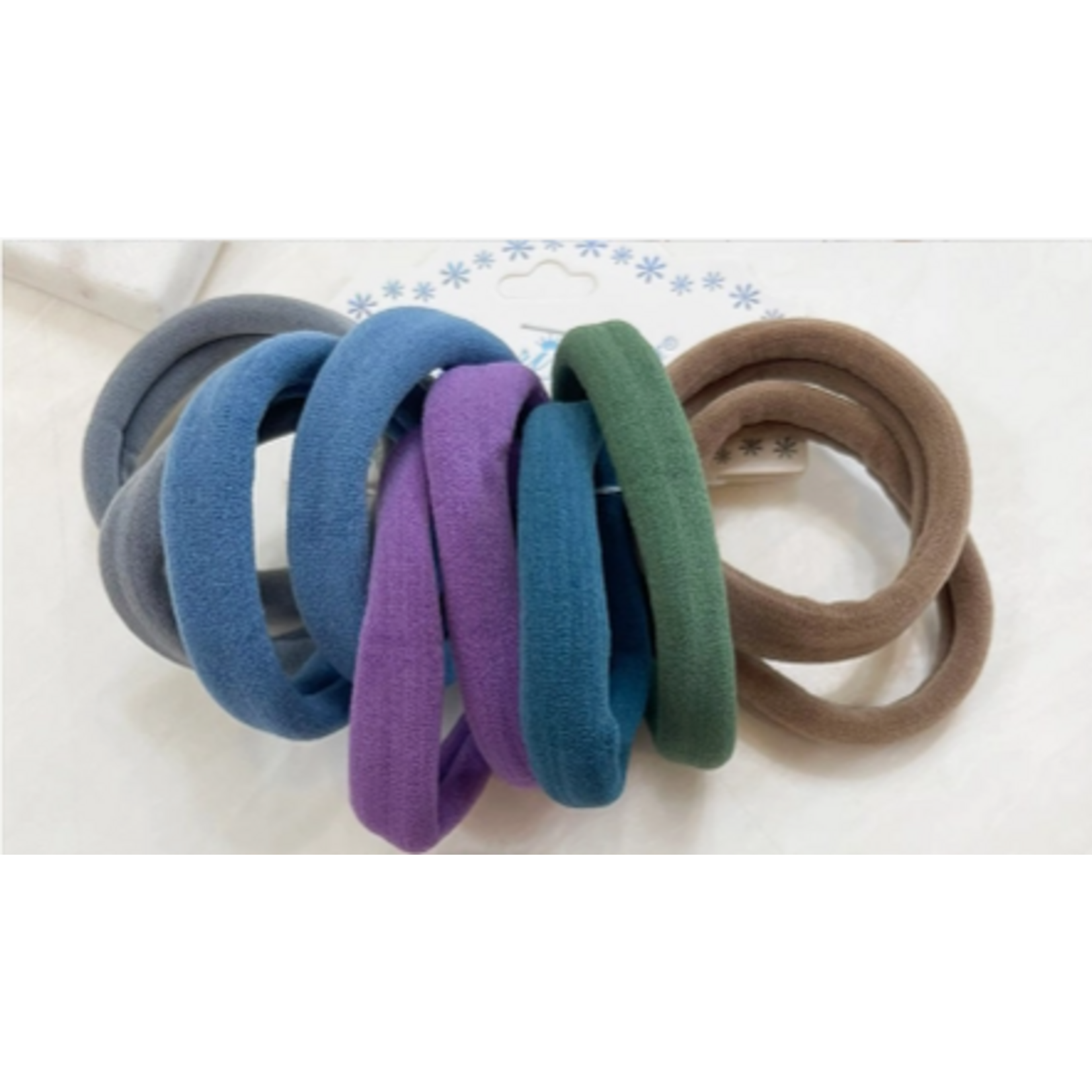 Love and Repeat Elastic Hair Ties Set of 10 Blue Asst