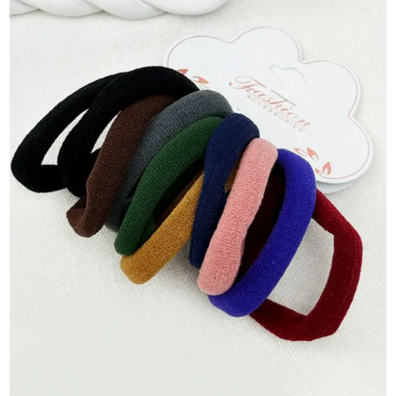 Love and Repeat Elastic Hair Ties Set of 10 Jewel Tones