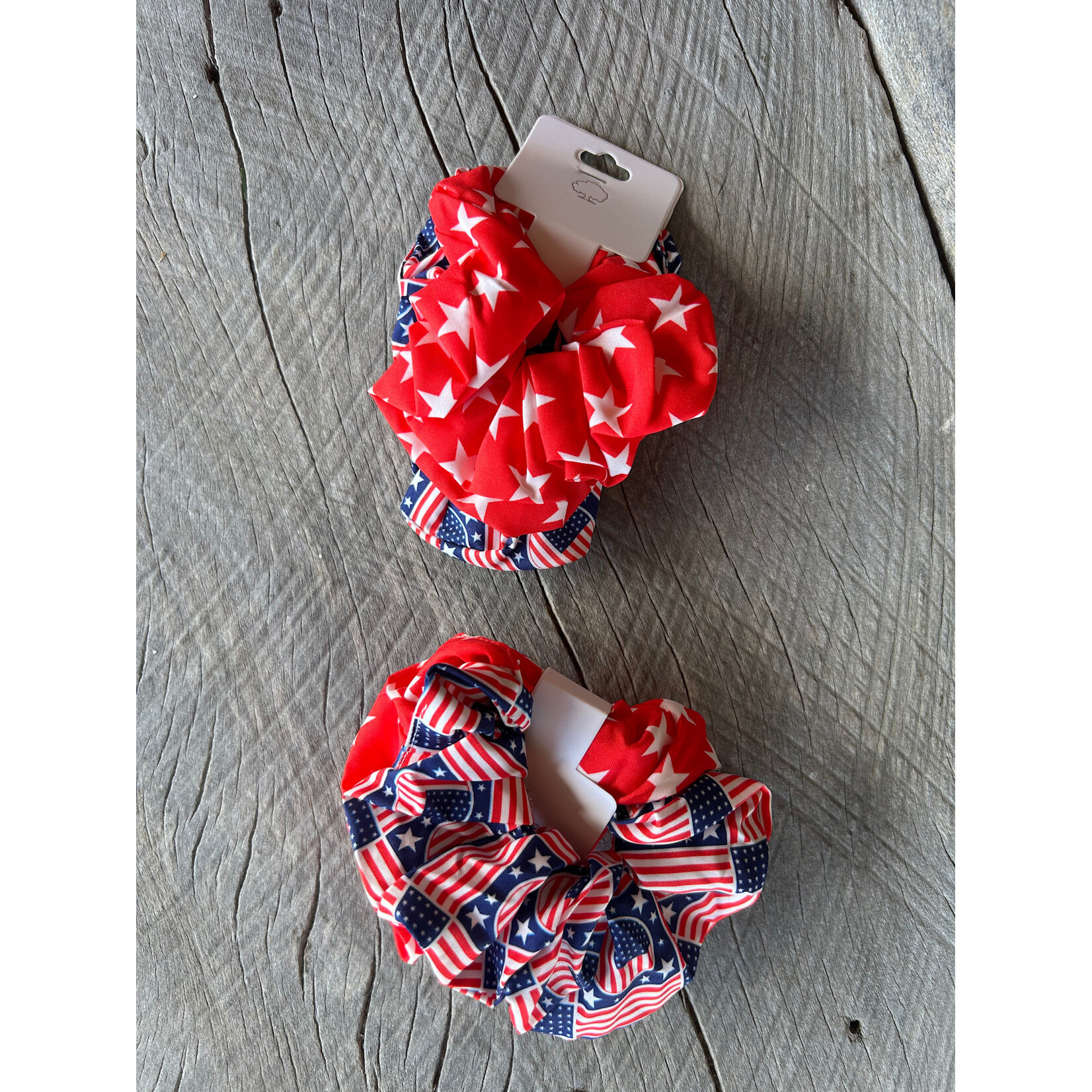 Love and Repeat American Flag Hair Scrunchies Set of 2