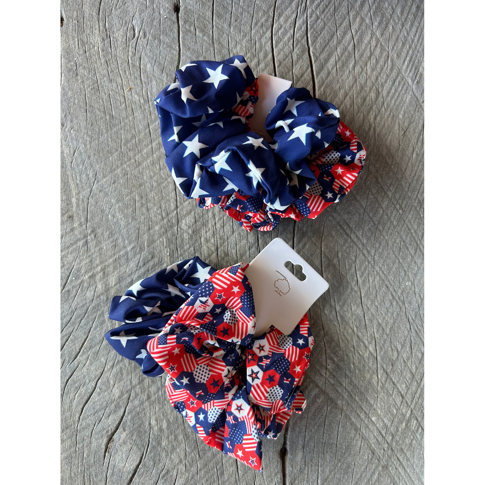 Love and Repeat American Flag Hair Scrunchies Set of 2