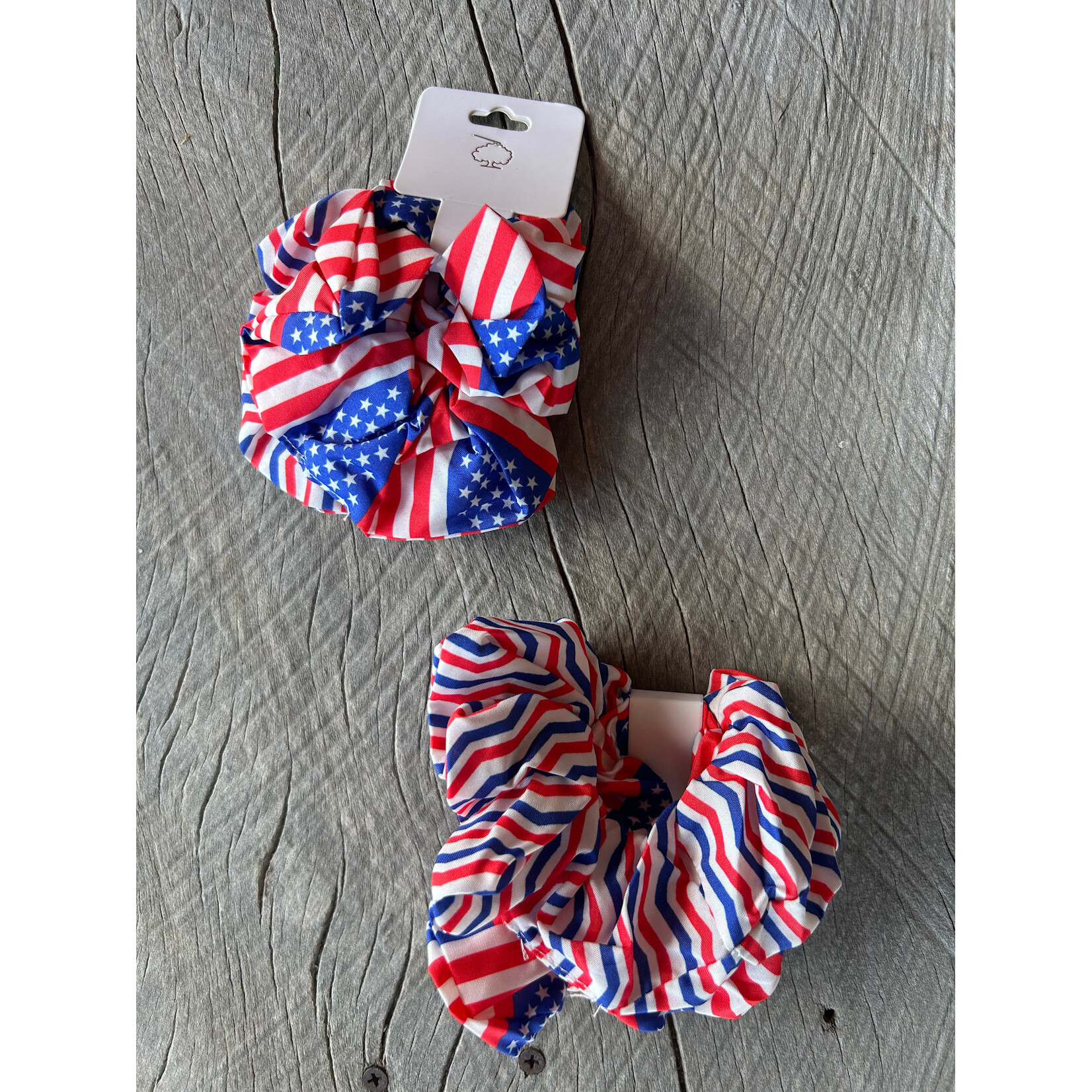 Love and Repeat American Flag Hair Scrunchies Set of 2