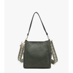Jen & Co Jen & Co Penny 2-in-1 Bucket Bag Dark Olive
