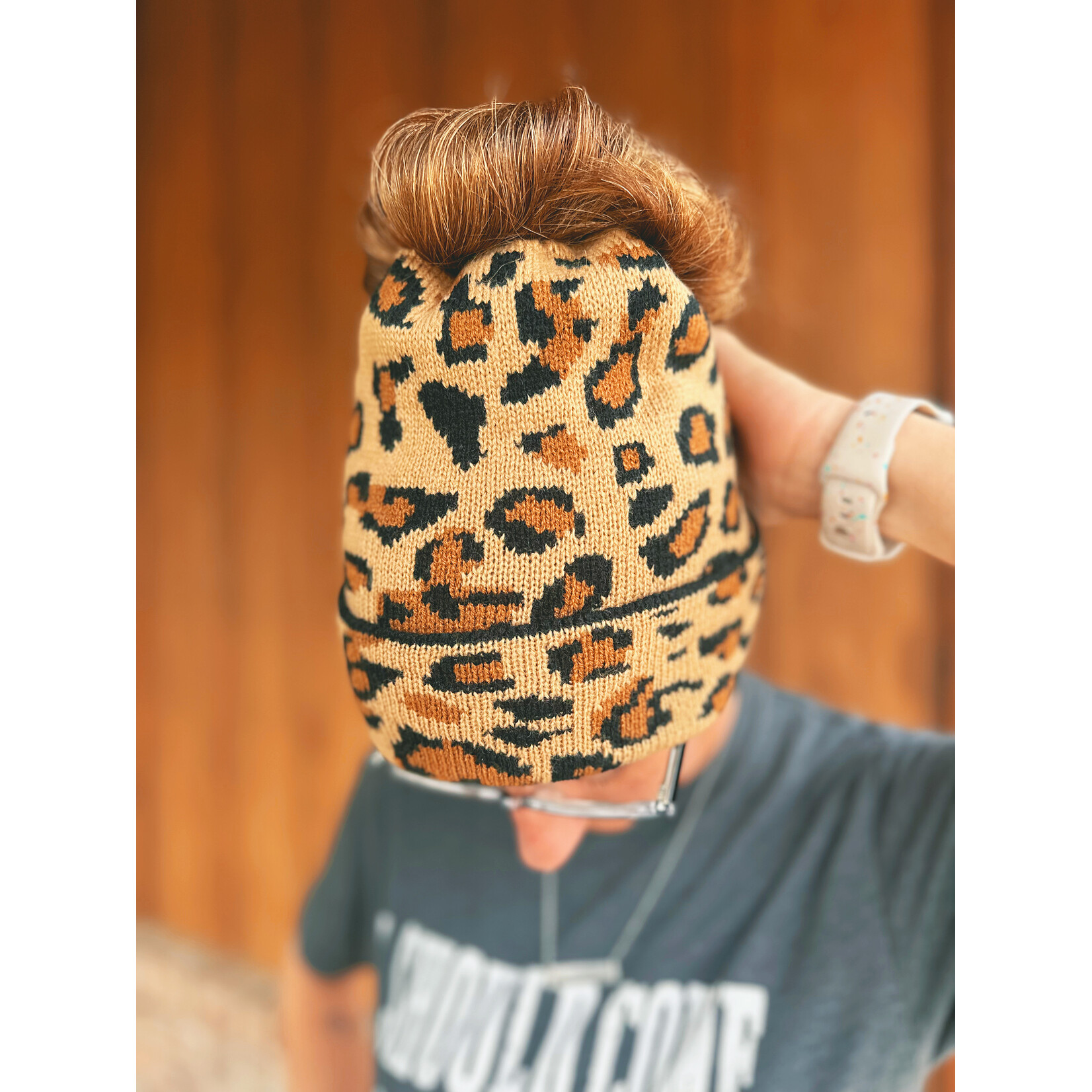 Victoria Leland Leopard Knit Beanie