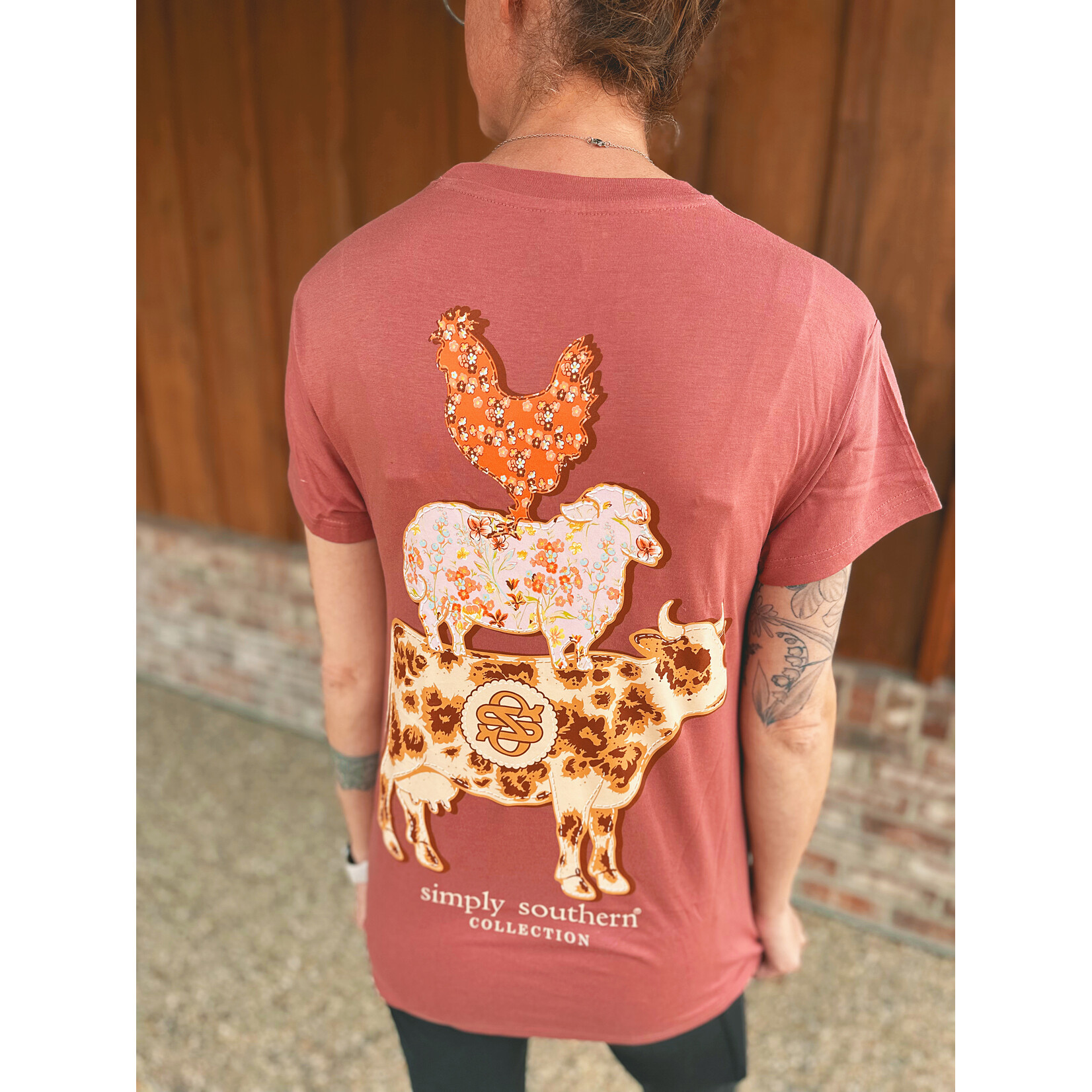 Simply Southern Simply Southern Farm Short Sleeve Graphic Tee in Maple