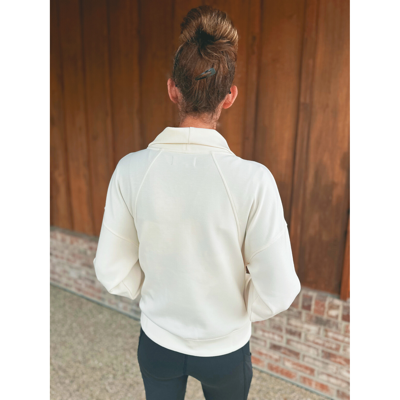Simply Southern Simply Southern Pullover Lounge Zip Ivory