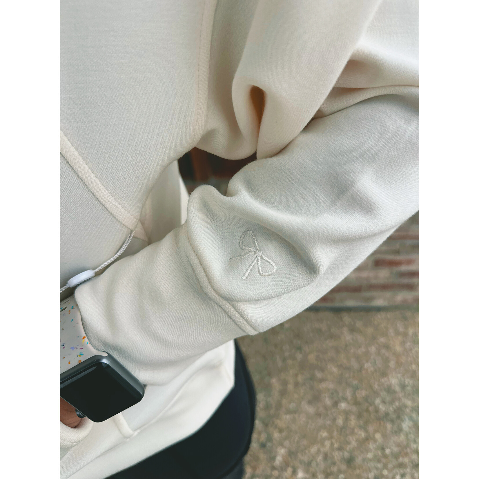 Simply Southern Simply Southern Pullover Lounge Zip Ivory