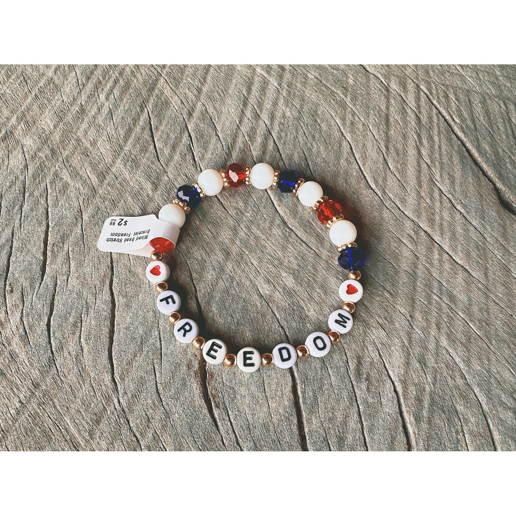 Love and Repeat Mixed Bead Stretch Bracelet