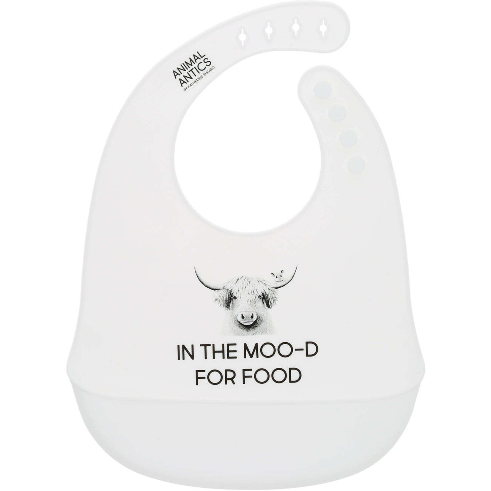 Pavilion Silicone Catch All Bib In the Moo-D For Food