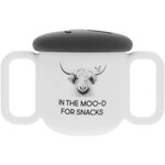 Pavilion Silicone Snack Bowl w/Lid In the Moo-D For Snacks