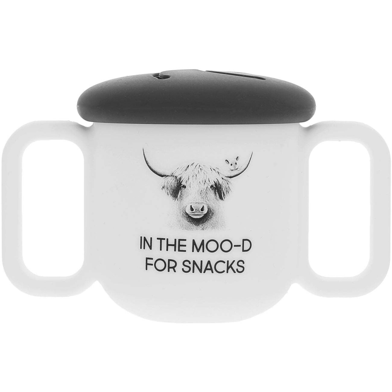Pavilion Silicone Snack Bowl w/Lid In the Moo-D For Snacks