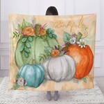 Duke Imports Thankful Pumpkins Faux Fur Throw