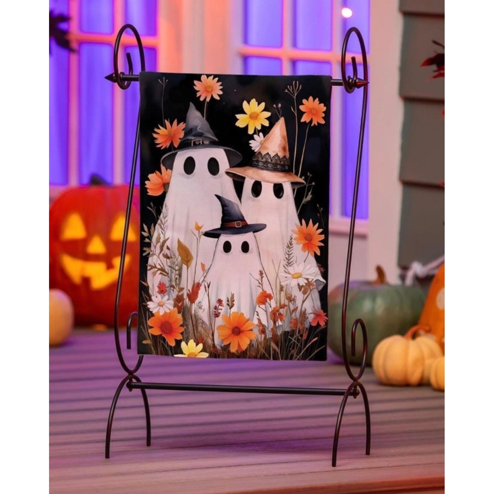 Evergreen Halloween Ghost Family Garden Flag