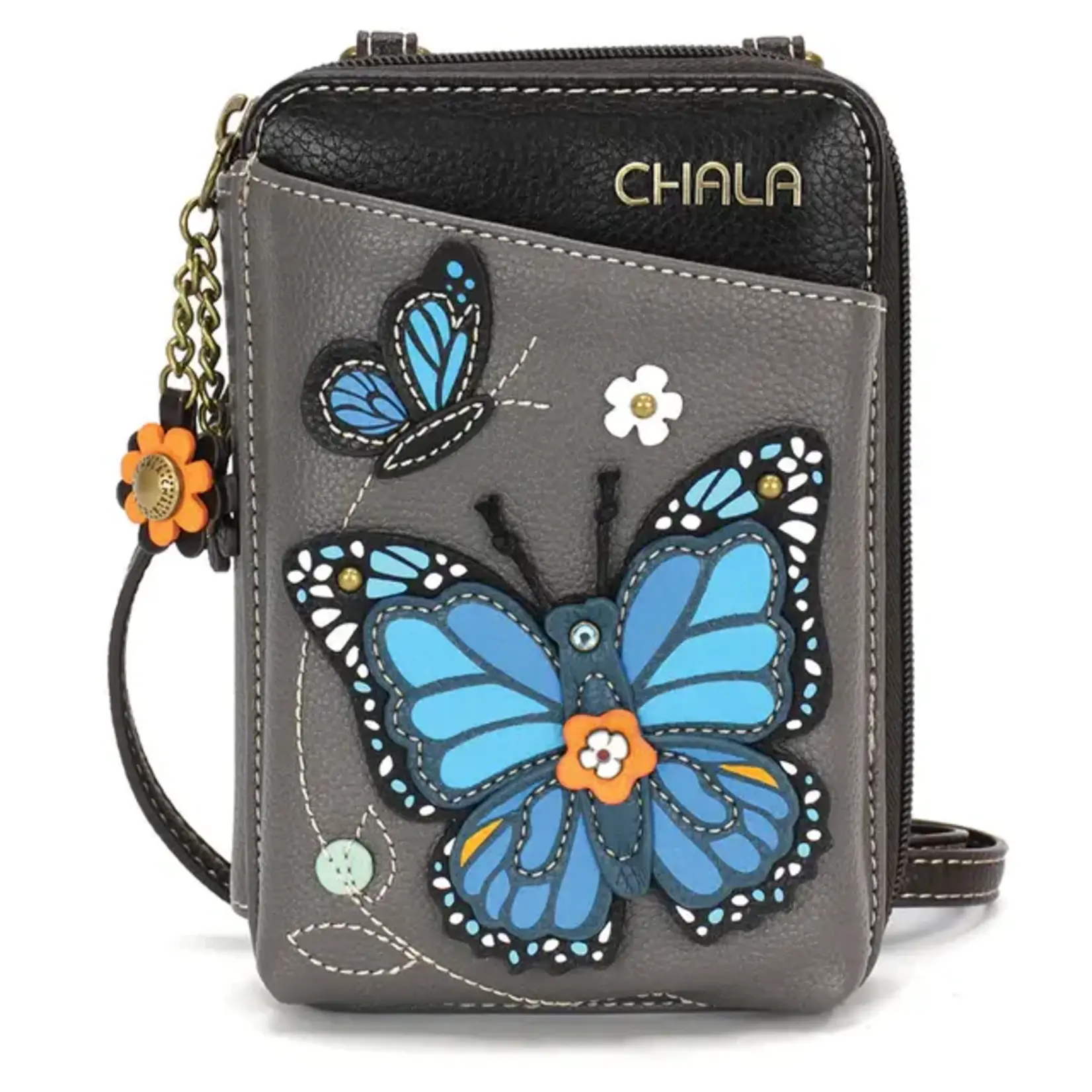 Chala Chala 850 Wallet Crossbody Blue Butterfly Gray