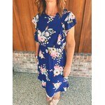 Youngs Young's Floral A-Line Dress Navy