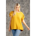 Sew in Love Sew in Love Ruffle Sleeve Top Dijon